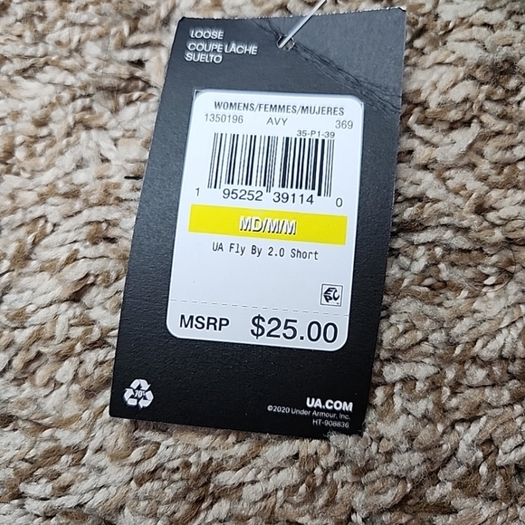 Under Armour Women's UA Fly-By 2.0 Shorts 1350196-369 Neptune/Black Running NEW - Picture 9 of 13